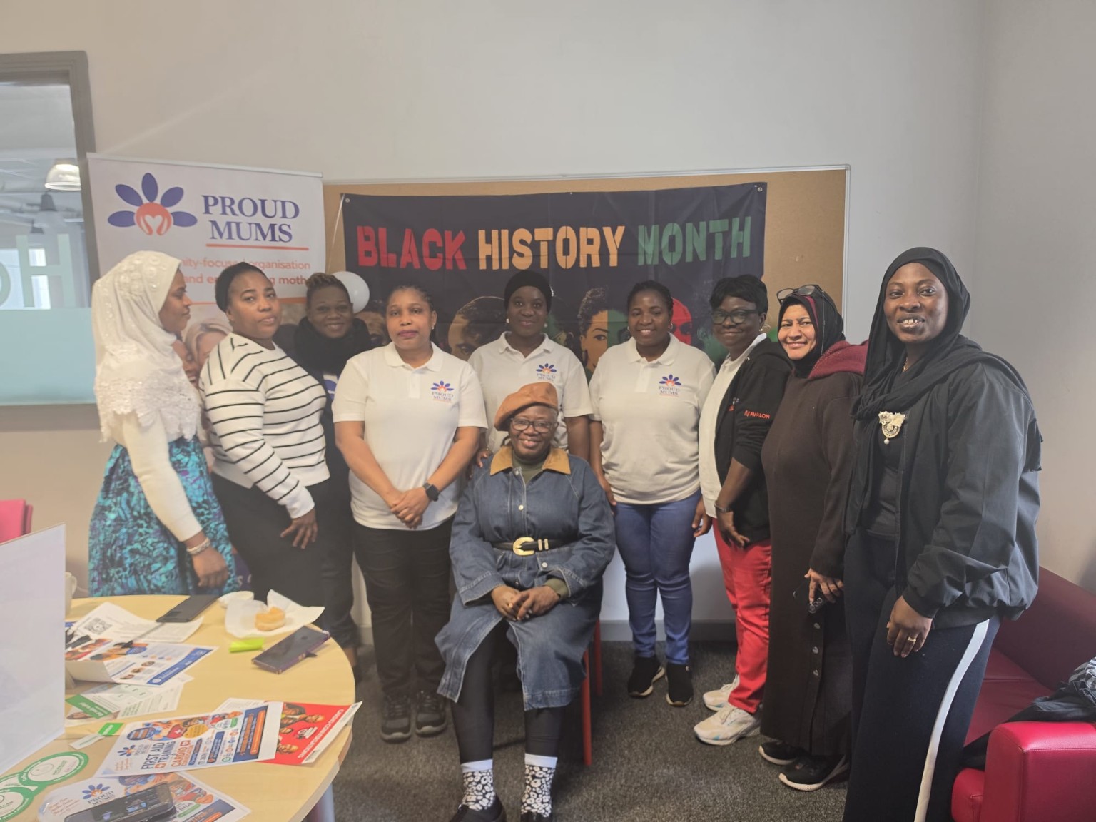 Group photo at the ProudMums Black History Month coffee morning on 6 October 2026